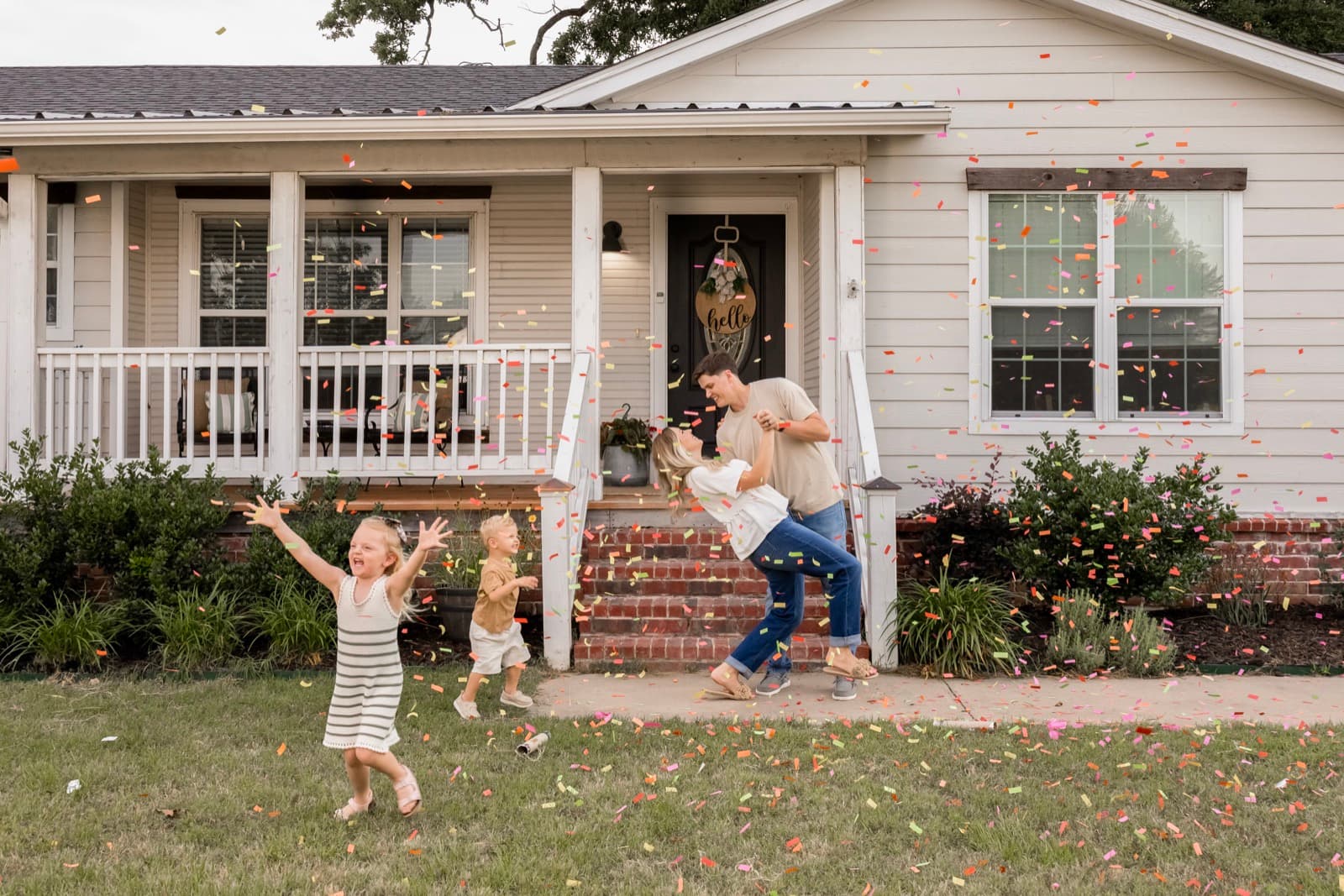 Happy family celebrating new home purchase